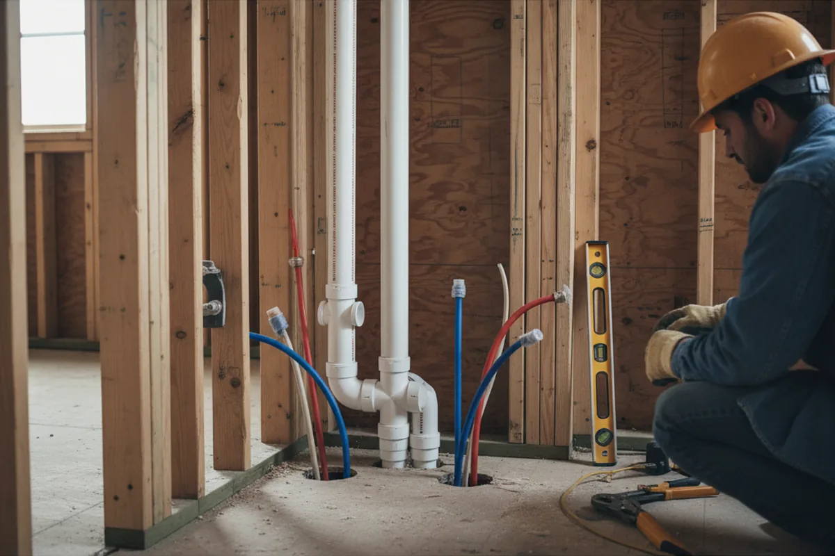 Drain and supply rough-in during Leak Detection in Index