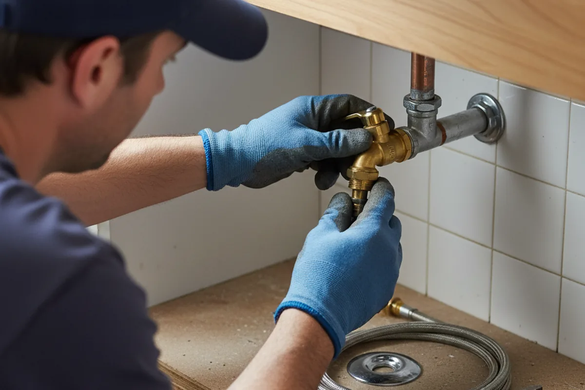 Shutoff valve and fitting work during Emergency Plumbing in Index